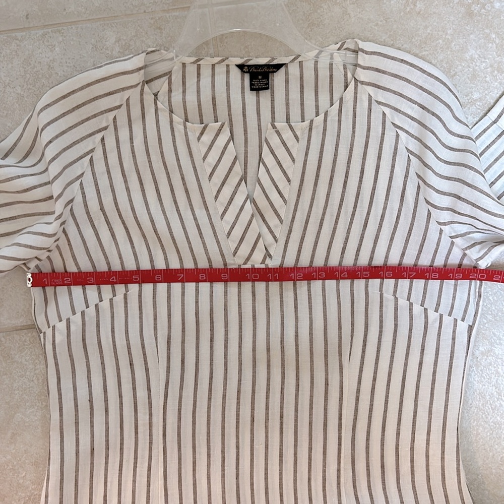 BROOKS BROTHERS Linen striped tunic sz M - Picture 6 of 7